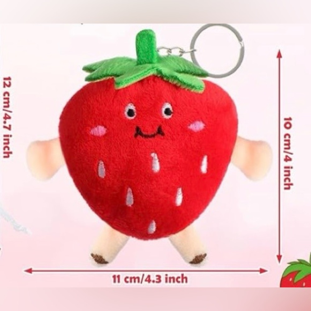 Strawberry Plush Keychain (1)